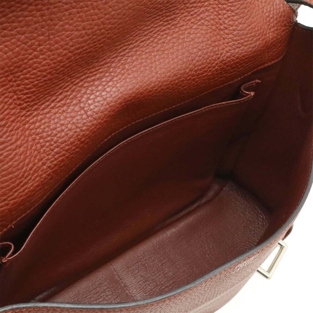HERMES Steve Caporal 27 Shoulder Bag Handbag Togo Leather Sienne Terracotta □... - Picture 9 of 10